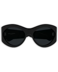 Saint Laurent - Zonnebril Met Rond Montuur En Studs - Lyst