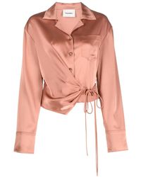 Nanushka - Chemise Cache-Cœur À Fini Satiné - Lyst