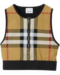Burberry - Zadie Cropped Check Top - Lyst