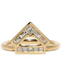 Azlee - 18kt Yellow Gold Glow Diamond Ring - Lyst