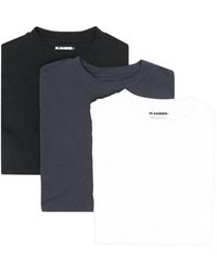 Jil Sander - Pack de tres camisetas con logo estampado - Lyst