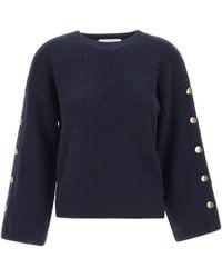Kaos - Ribbed-Knit Button-Sleeve Sweater - Lyst
