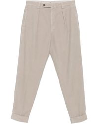 Berwich - Pleated Turn-Up Chino Trousers - Lyst