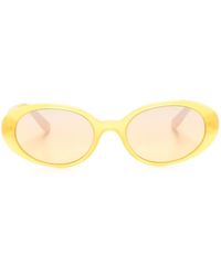 Dolce & Gabbana - Logo-print Oval-frame Sunglasses - Lyst