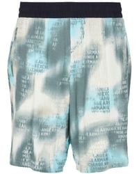 Armani Exchange - Shorts aus Stretch-Jersey mit Logo-Print - Lyst