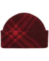 Burberry - Bonnet En Mohair Mélangé À Carreaux - Lyst