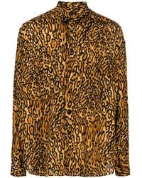 Moschino - Leopard-Print Long-Sleeve Shirt - Lyst