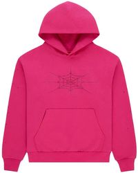 Sp5der - Hoodie À Ornements Strassés En Soie - Lyst