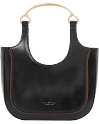 The Bridge - Luce Metal-Handle Leather Tote Bag - Lyst
