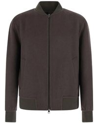 Low Brand - Zip-Up Wool Bomber Jacket - Lyst