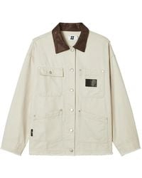 Izzue - Raw-Edge Contrast-Collar Jacket - Lyst