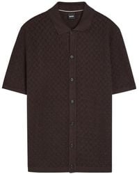 BOSS - Pointelle-Knit Button-Down Cardigan - Lyst