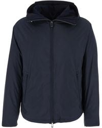 Emporio Armani - Cropped Blouson Jacket With Hood - Lyst