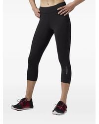 Reebok - Logo-Detail Cropped Leggings - Lyst