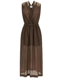 Nude - Robe Métallisée À Col V - Lyst