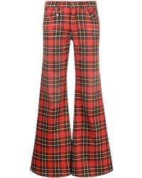 R13 - Plaid-check Low-rise Flared Jeans - Lyst