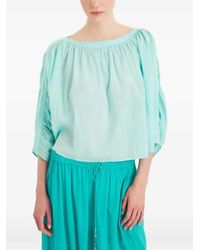 Antik Batik - Fruti Ruched-Sleeve Boat-Neck Top - Lyst