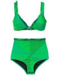 Amir Slama Printed Bikini Set - Groen