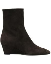 Aeyde - Mia Cap Suede Wedge-Heel Ankle Boots - Lyst