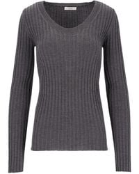 Grifoni - Ribbed-Knit Scoop-Neck Sweater - Lyst