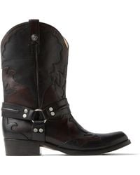 Versace - Sylvester Leather Texan Boots - Lyst
