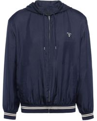 Prada - Logo-print Silk Hooded Jacket - Lyst