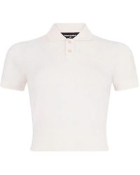 DSquared² - Cropped Knitted Polo Shirt - Lyst