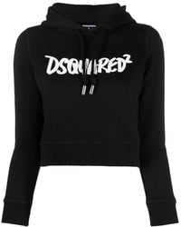 DSquared² - Logo-Print Long-Sleeve Hoodie - Lyst