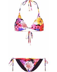Dolce & Gabbana - Triangel-Bikini mit Blumen-Print - Lyst