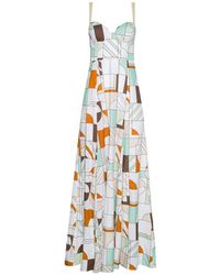 L'Agence - Sutton Geometric-Print Maxi Dress - Lyst