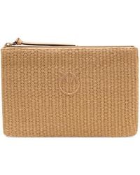 Pinko - Love Birds Woven Clutch Bag - Lyst