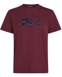 Karl Lagerfeld - T-Shirt À Logo Brodé De Sequins - Lyst