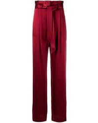 Michelle Mason - High-waisted Pleated Silk Trousers - Lyst
