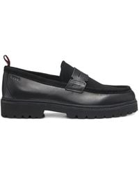 HUGO - Mocassins En Cuir À Empiècements - Lyst