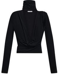 Area - Crystal-Cluster Draped Open-Back Top - Lyst