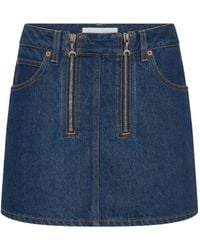 Marine Serre - Denim Mini Skirt - Lyst