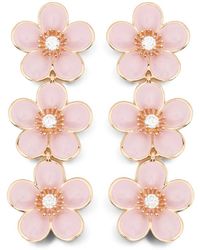 Self-Portrait - Enamel-Flower Tiered Earrings - Lyst