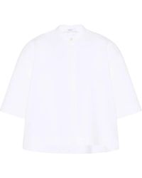 Rosetta Getty - Cropped Popeline Blouse - Lyst