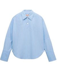 Marni - Light Striped Poplin Shirt With Bib Insert - Lyst