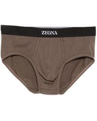 ZEGNA - Logo-Waistband Briefs - Lyst
