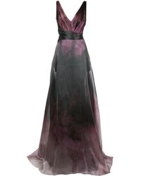 Marchesa notte Flared Avondjurk - Paars