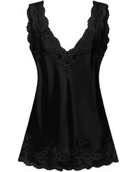 Rabanne - Silk Tank Top With Lace Detailing - Lyst