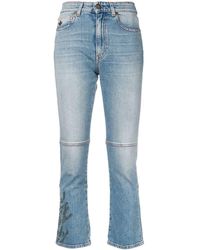 Mr & Mrs Italy Vaqueros capri con diseño bordado - Azul