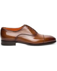 Santoni - Cap-Toe Leather Oxford Shoes - Lyst