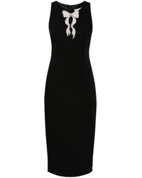 Nissa - Bow-detail Crepe Midi Dress - Lyst