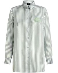 Etro - Logo-embroidered Striped Shirt - Lyst