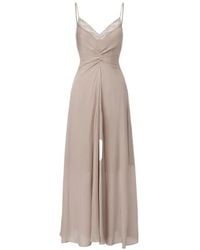 Elwood - Lace-Trim Gathered-Waist Flared Maxi Dress - Lyst