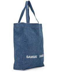 Samsøe & Samsøe - Logo-Print Denim Tote Bag - Lyst