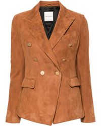 Tagliatore - Suede Double-breasted Jacket - Lyst