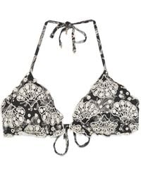 Twinset - Toile De Jouy Broderie Anglaise Bikini Top - Lyst